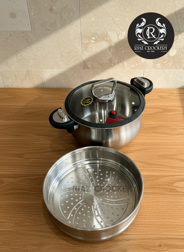 GLASS LID STEEL STEAM COOKER